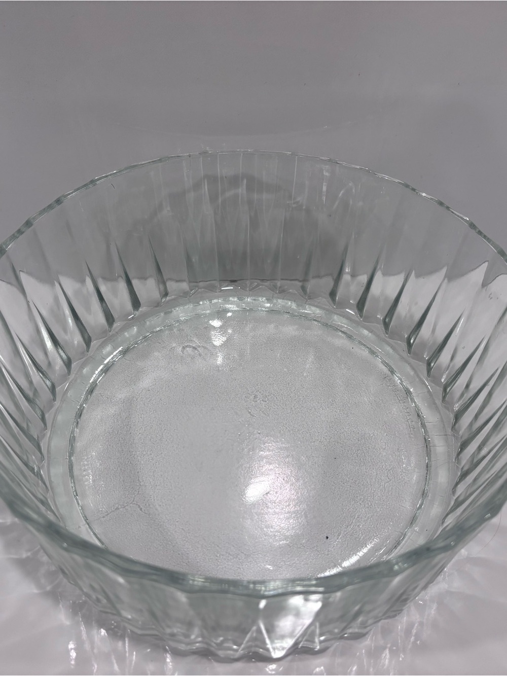 Vintage Turkish Pasabache Clear Glass Bowl With Ribbed Design VL5177 - Picture 2 of 7